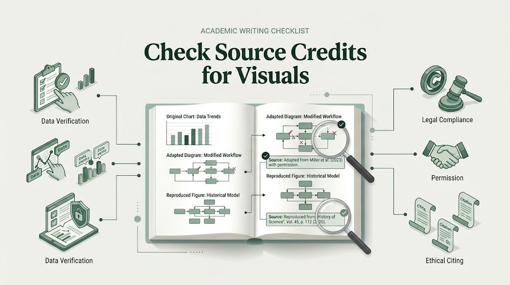 Checking source credits for original, adapted and reproduced visuals