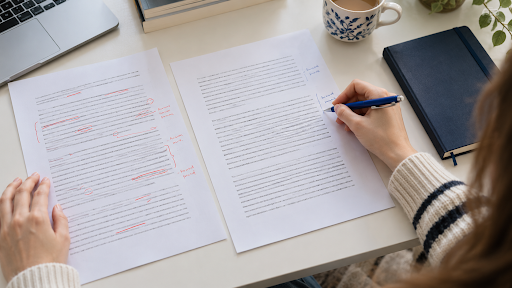 Comparing a draft with review notes