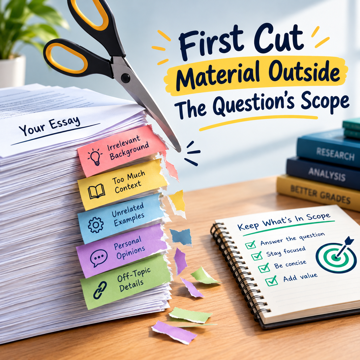 First Cut Material Outside The Question’s Scope