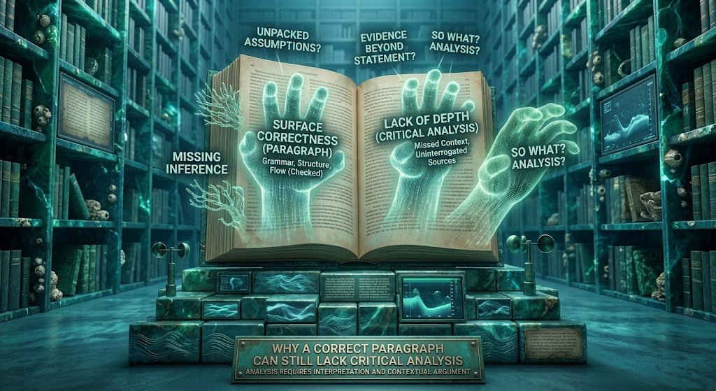 Why A Correct Paragraph Can Still Lack Critical Analysis